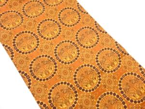 連珠狩猟文模様織出し名古屋帯